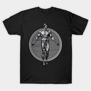 Vitruvian Man Inspired Pose - Greek Statue Style T-Shirt